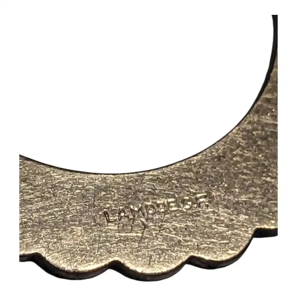 Vintage LaMode Gold Filled‎ Brooch Etched Wreath Circle Pin Estate JewelryLaMode